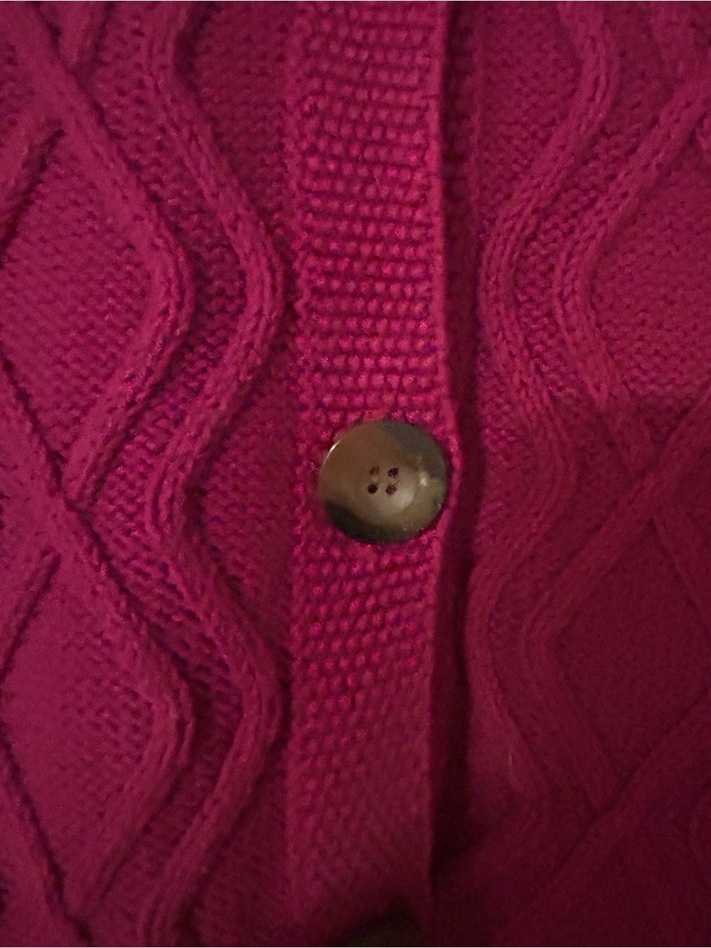 Y2K Women's Raspberry Cable-Knit Button Cardigan - Picture 2 of 4